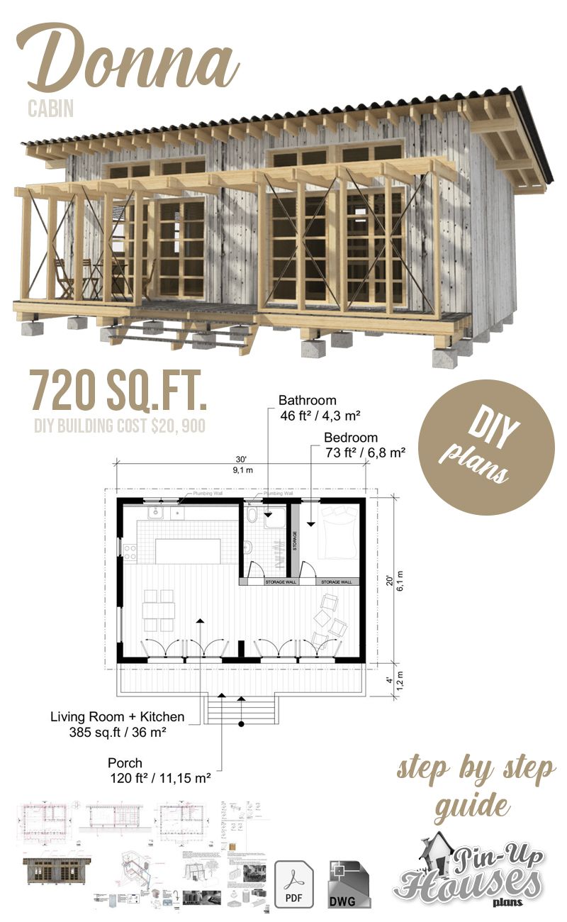 shed roof cabin plans