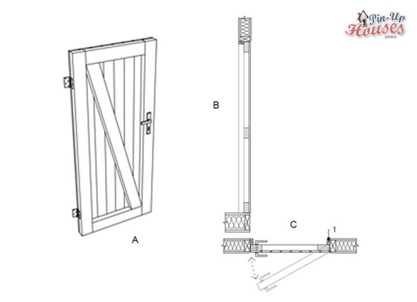 easy to build wooden doors for DIY sheds and micro house plans