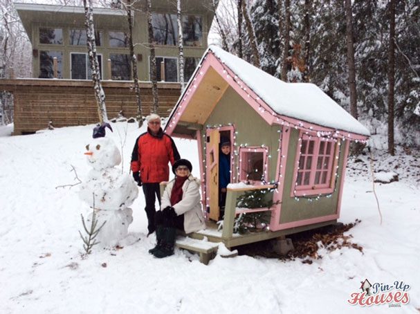 kids playhouse decorated with lights