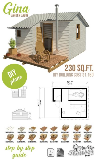 The 27 Best Small Cabin Plans (Garden Shed Plans, Micro Cottages, Small ...