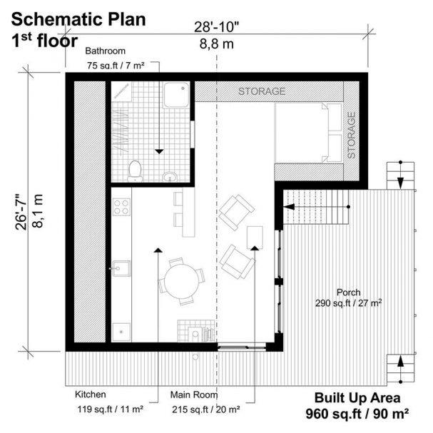 Two Story Flat Roof House Plans