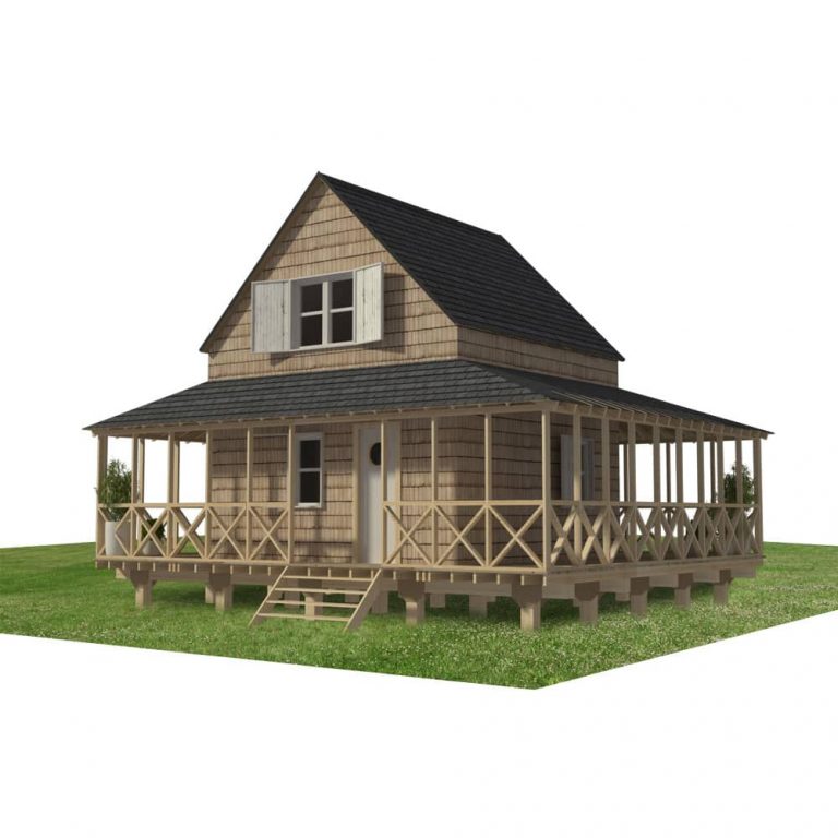 Cabin Plans with Wrap-around Porch