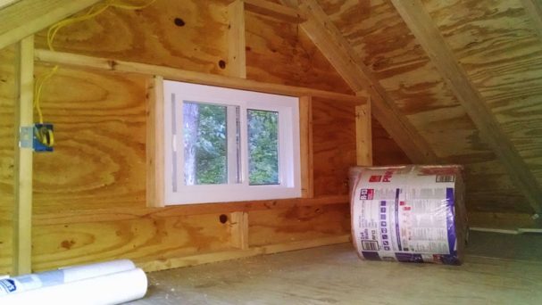 loft construction window in a gable end