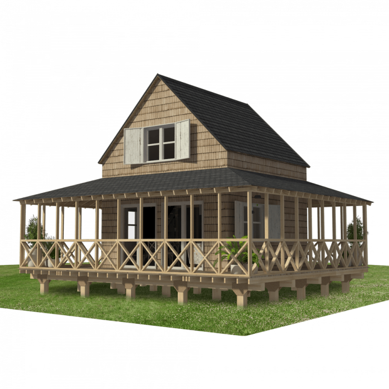 Cabin Plans with Wrap-around Porch