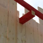 cabin wall cladding and rafter detail