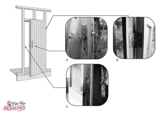 DIY construction building entrance doors for tiny house plans