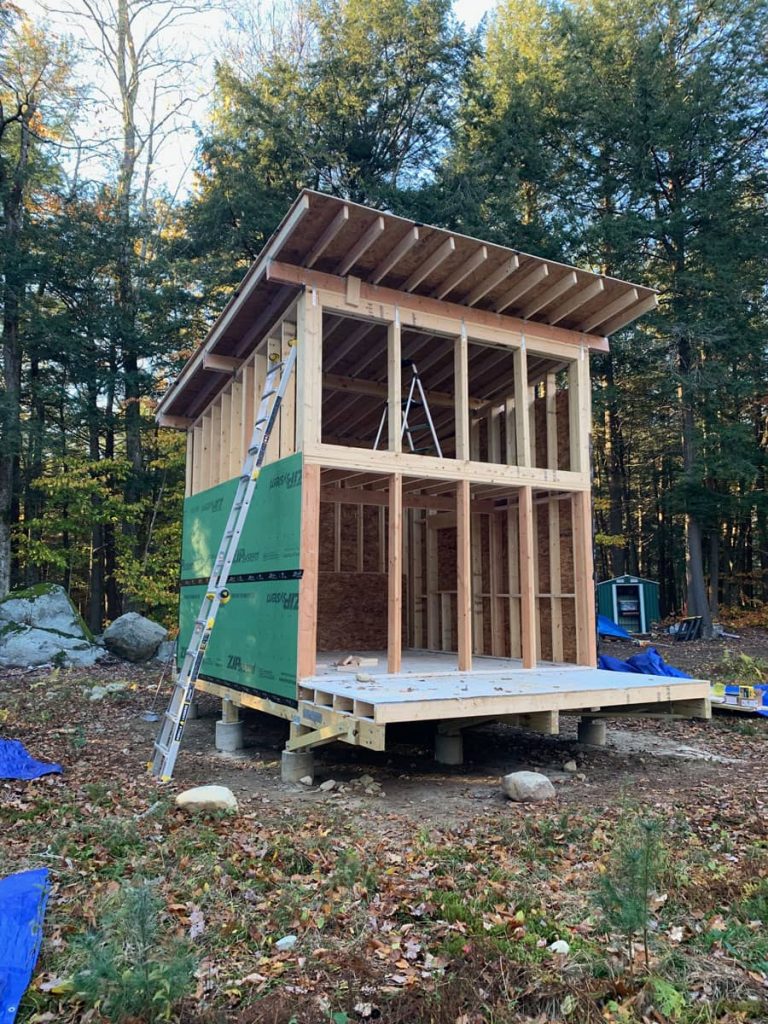 Building a Small Elevated Cabin in New York State Part 1 - Small Wooden ...