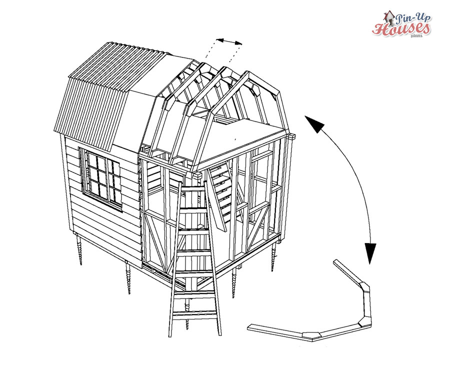 timber framework gambrel roof for small houses