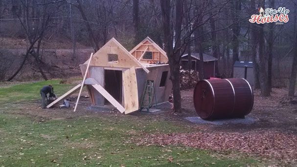 DIY wood cabin loft pin-up houses