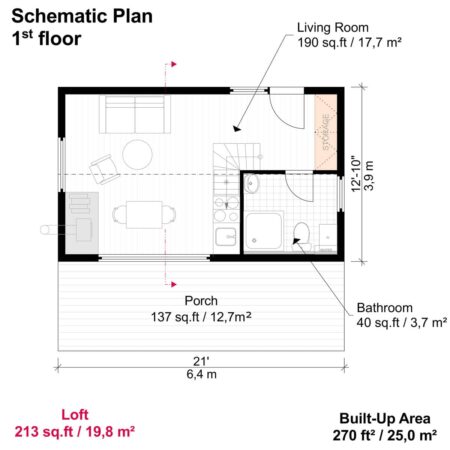 Small Cabin Plans with Loft Bedroom