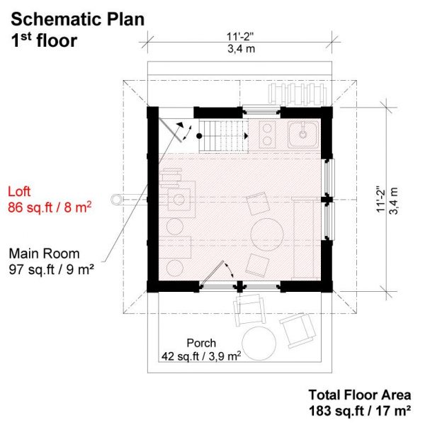 Small Cottage Plans with Loft and Porch