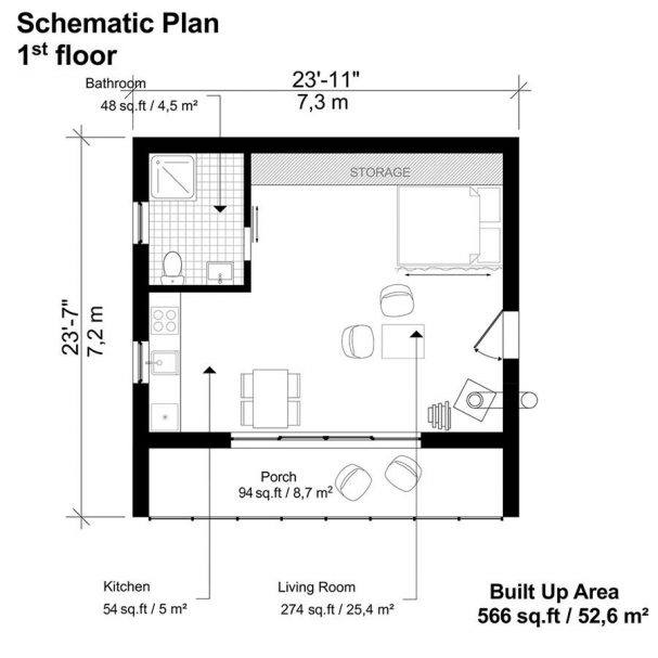 Small Flat Roof House Plans