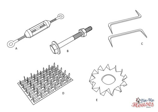 Small house framing connectors, examples of mechanical metal connectors