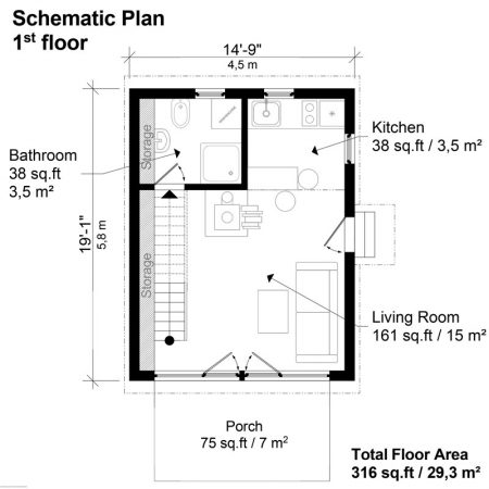 Small Saltbox House Plans