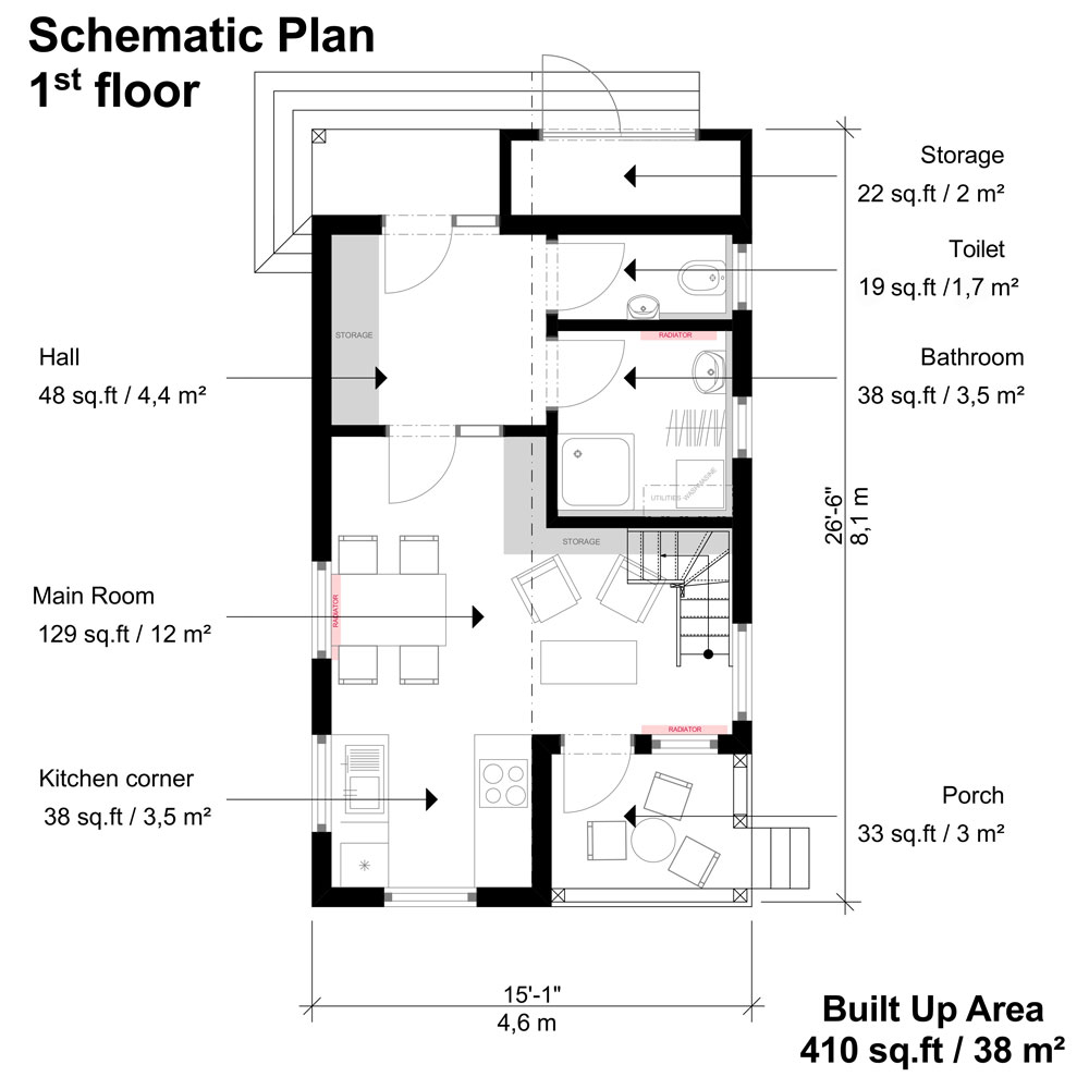 Small 3 Bedroom House Plans- Pin-Up Houses