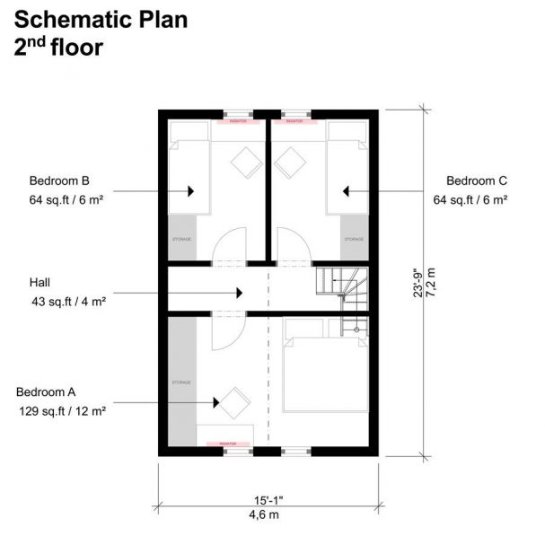 Small 3 Bedroom House Plans- Pin-Up Houses