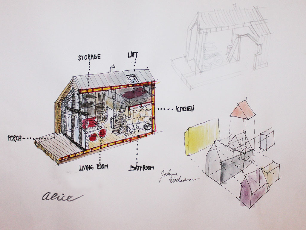 tiny houses designs with loft