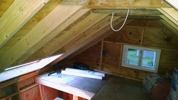 lumber frames of loft roof